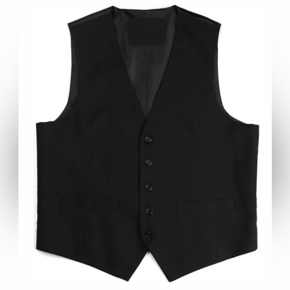 Vintage Black Versatile Wear Button Down Vest Size Large